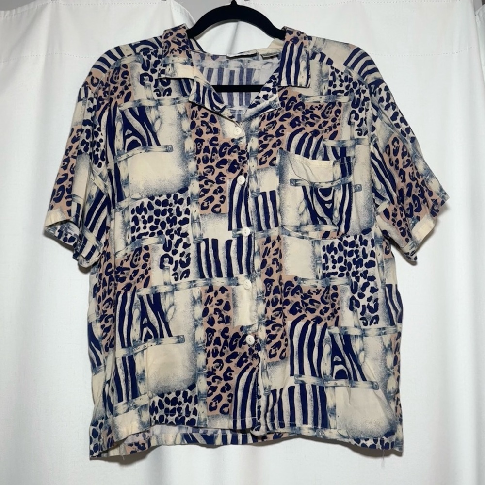 Vintage Alyyson Whitmore Retro Button Up Blouse